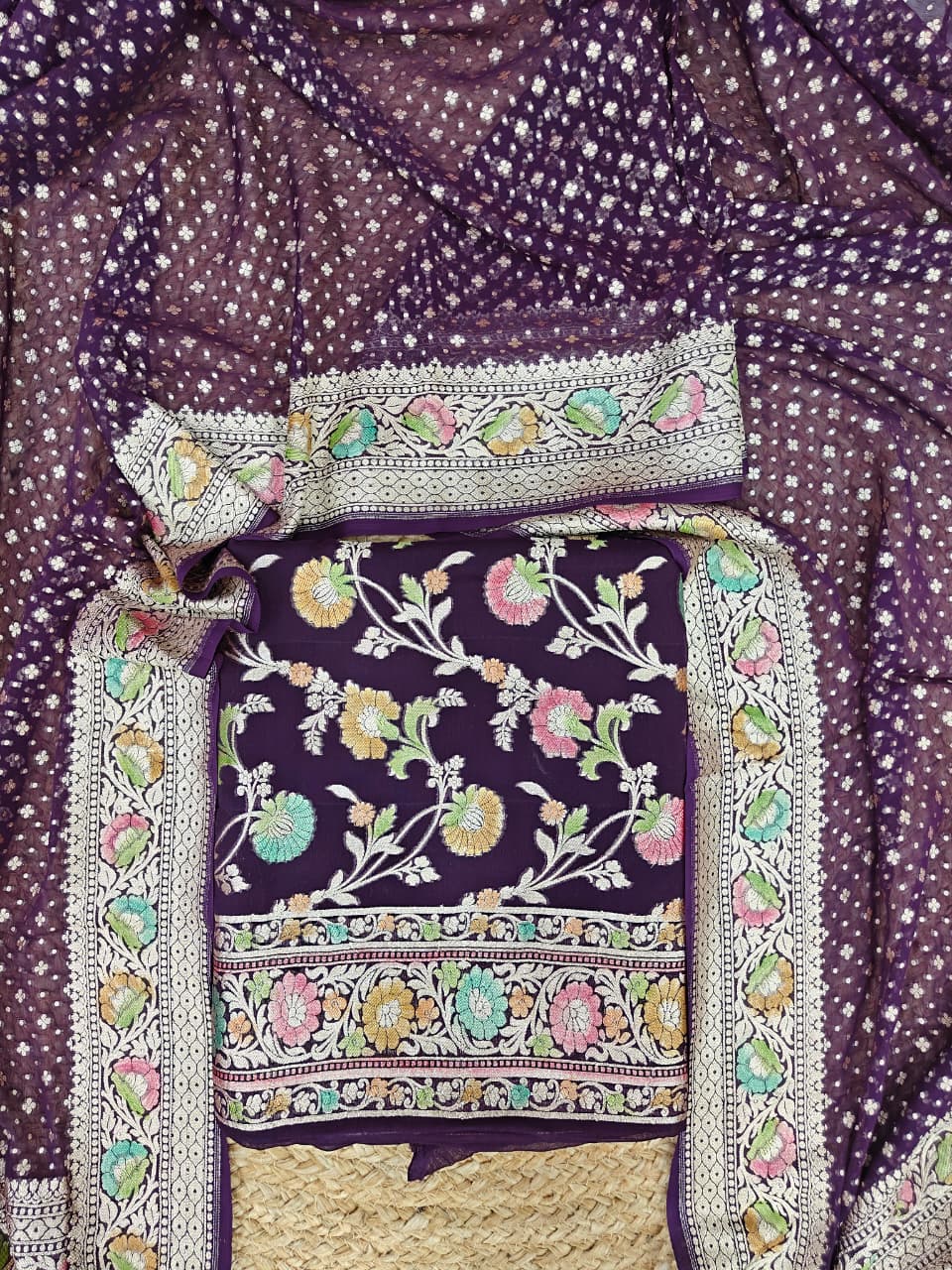 Pure georgette banarsi khadi