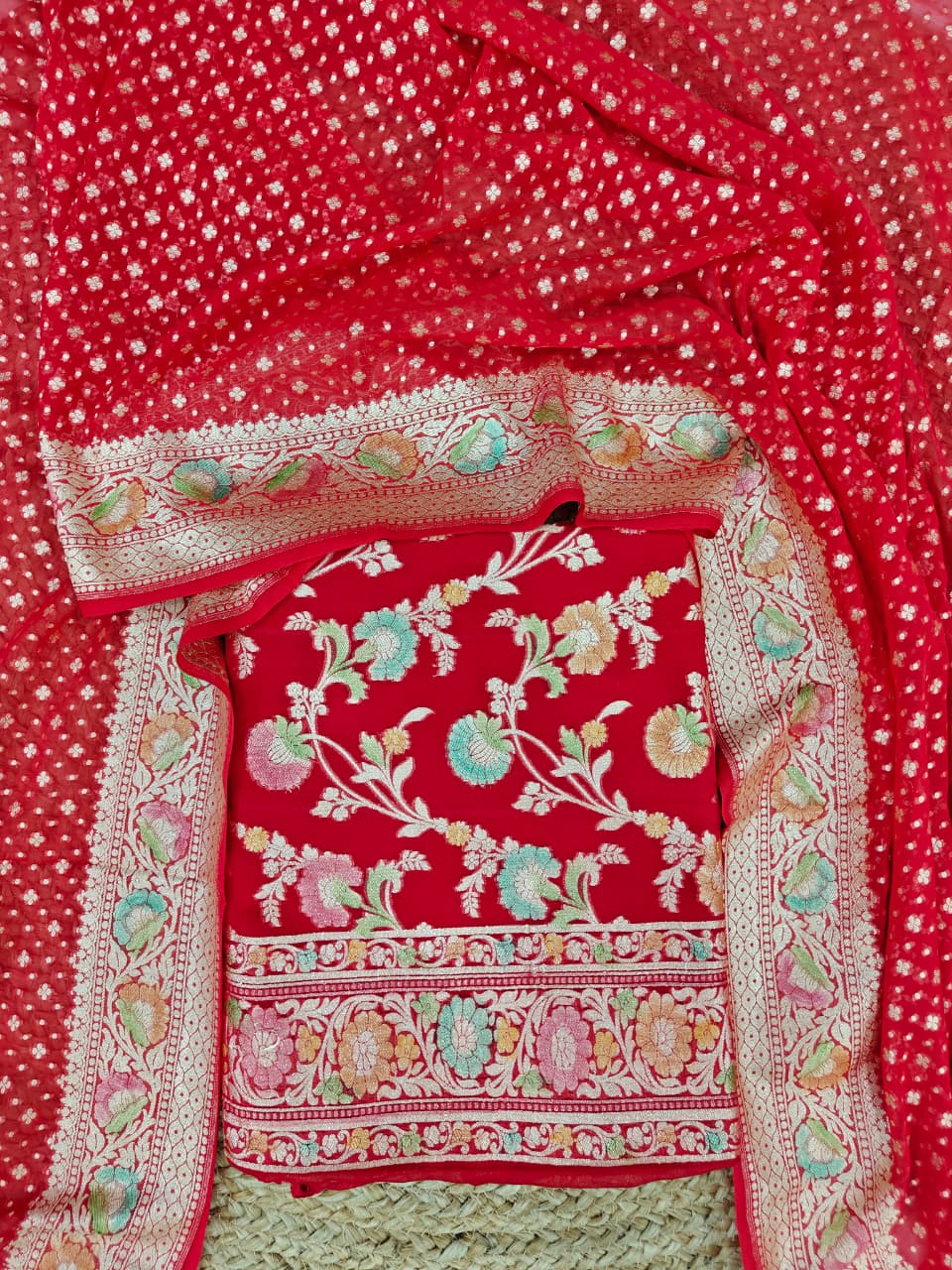 Pure georgette banarsi khadi