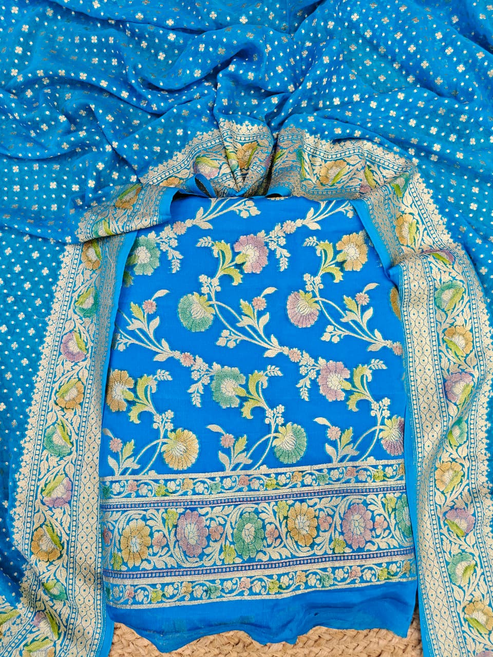 Pure georgette banarsi khadi