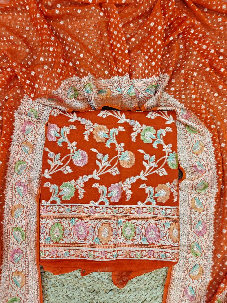 Pure georgette banarsi khadi