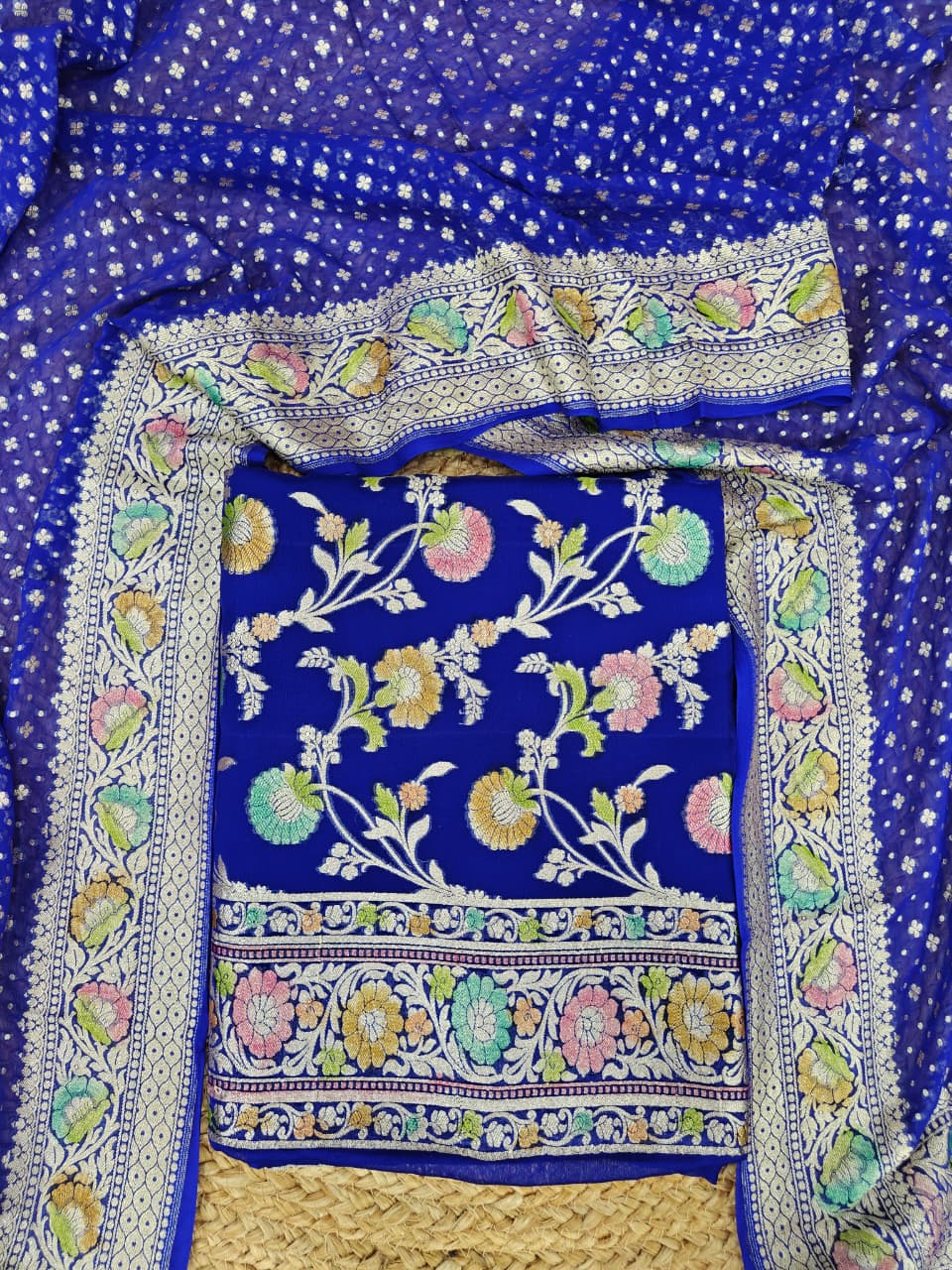 Pure georgette banarsi khadi