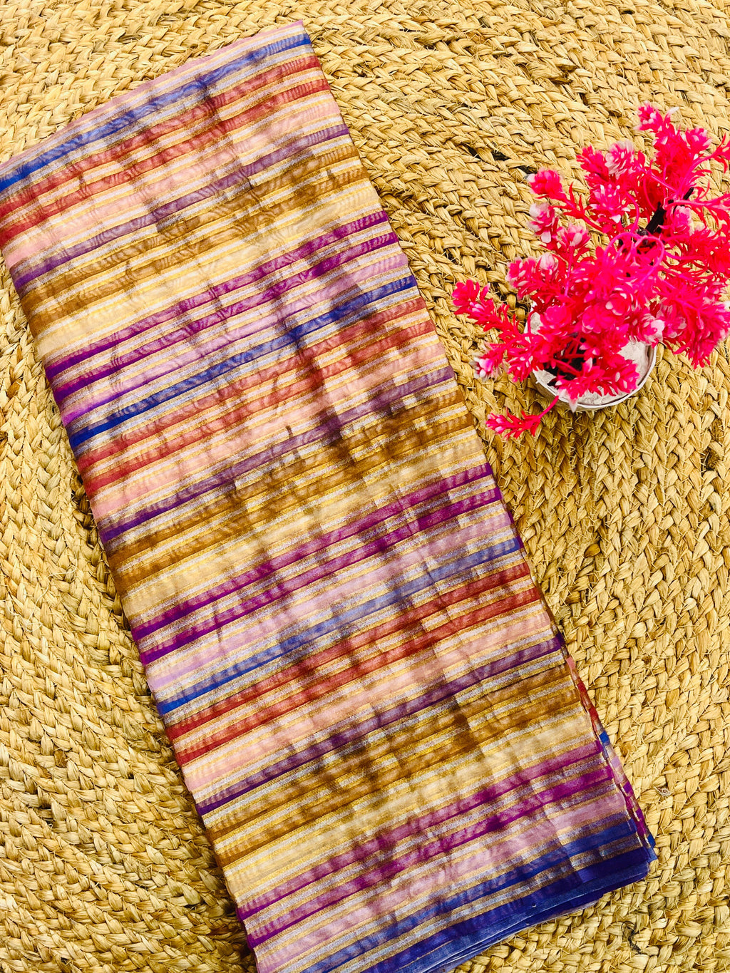 Pure Organza Stripes Dupatta