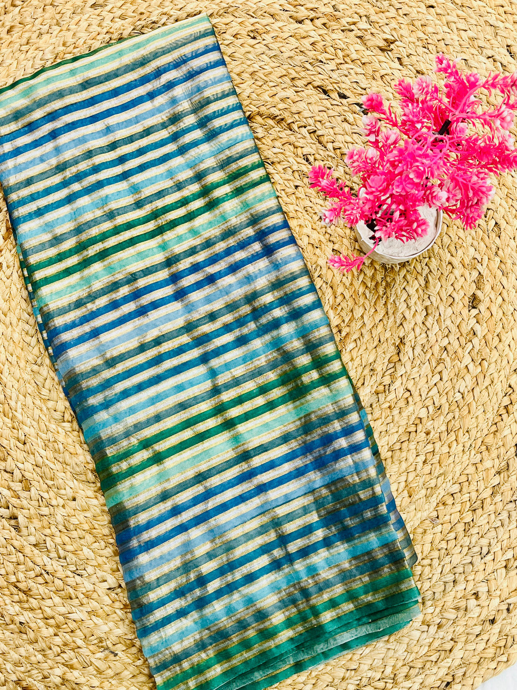 Pure Organza Stripes Dupatta